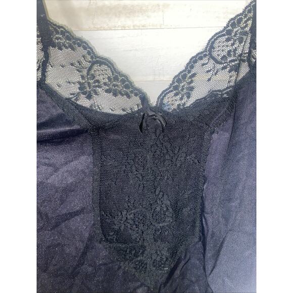 Vintage Mel-Lin Black Camisole Half Slip Nylon Lace Size Small USA Made - Picture 4 of 8